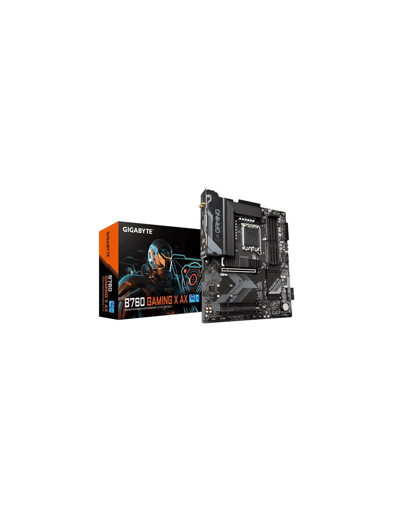 Gigabyte B760 GAMING X AX Intel 1700 Socket Motherboard  ATX  4x DDR5 Slots  3x M.2 Sockets  2x USB-C Port  Fitted I/O Shield  2.5GbE LAN  Wi-Fi 6E  1x DisplayPort / 1x HDMI Port