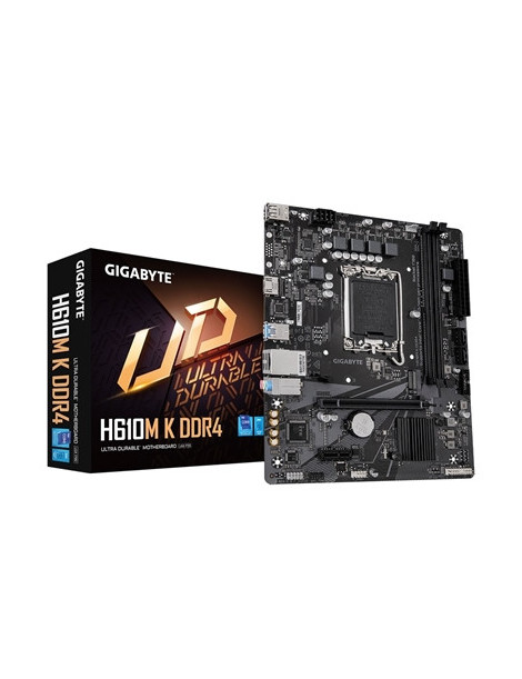 Gigabyte H610M K DDR4 Ultra Durable Intel 1700 Socket Motherboard  Micro-ATX  2x DDR4 Slots  1x M.2 Socket  GbE LAN  1x HDMI Port