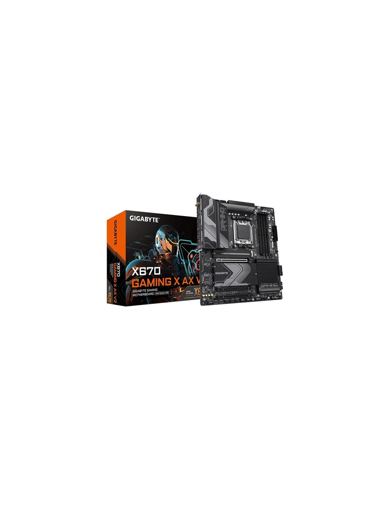 Gigabyte X670 GAMING X AX V2 AMD AM5 Socket Motherboard  ATX  4x DDR5 Slots  4x M.2 Sockets  2x USB-C Port  Fitted I/O Shield  2.5GbE LAN  Wi-Fi 6E  1x HDMI Port