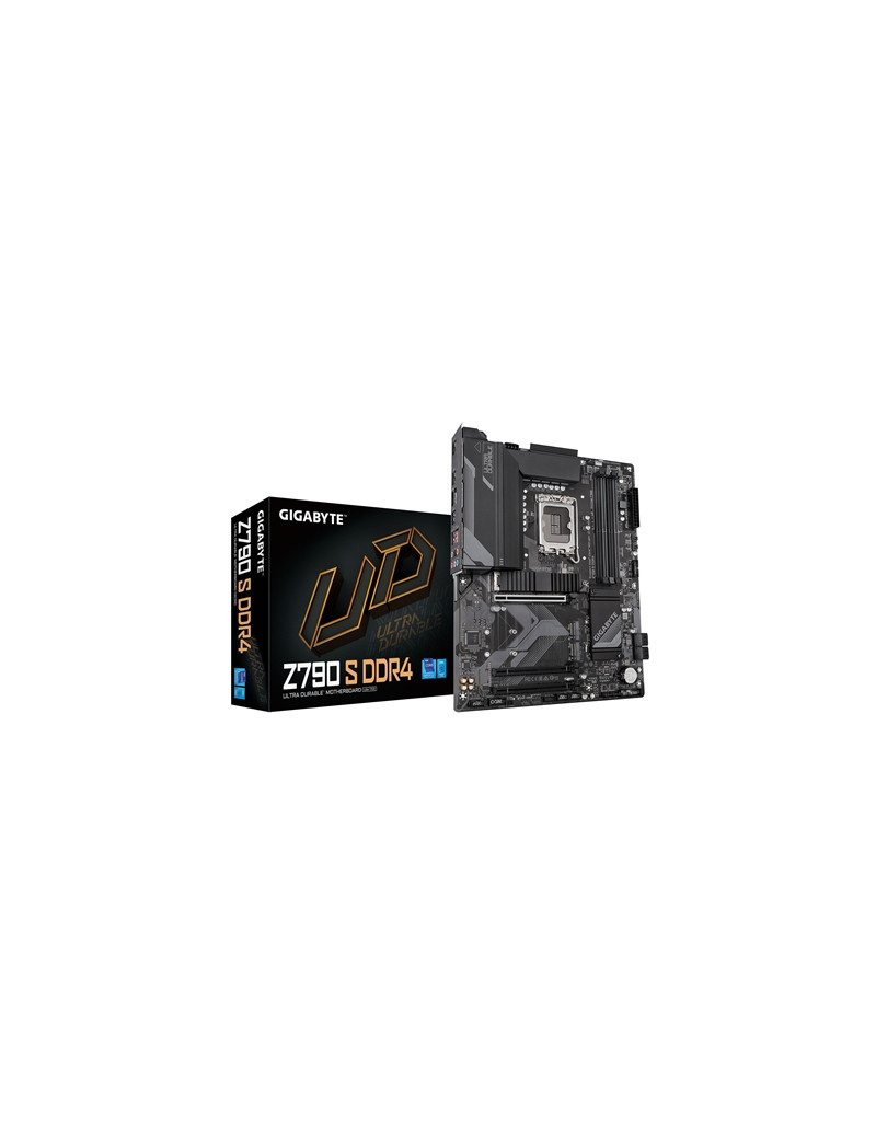 Gigabyte Z790 S DDR4 Ultra Durable Intel 1700 Socket Motherboard  ATX  4x DDR4 Slots  3x M.2 Sockets  1x USB-C Port  Fitted I/O Shield  2.5GbE LAN  1x DisplayPort / 1x HDMI Port