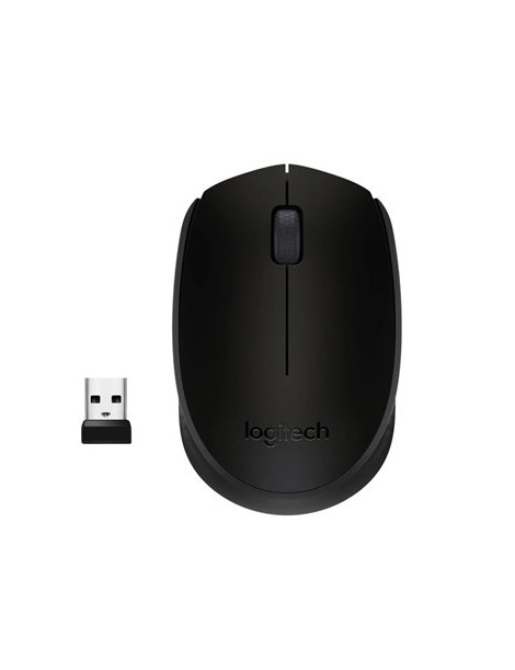 Logitech Wireless Mouse M171  Compact Ambidextrous Curve Design  12-Month Battery  2.4 GHz wireless connection  Black