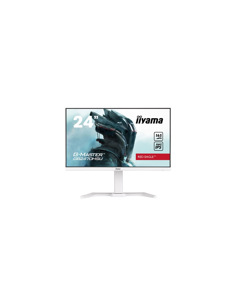 iiyama G-MASTER GB2470HSU-B5 Red Eagle 23.8 inch IPS Monitor  Full HD  0.8ms  HDMI  DisplayPort  USB Hub  Freesync  165Hz  Speakers  Internal PSU  Height Adjustable  Pivot  VESA  White