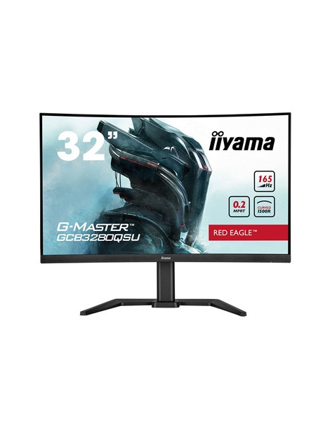 iiyama G-Master GCB3280QSU-B1 Red Eagle 32 Inch Curved Gaming Monitor  Black  2560x1440  0.2ms  165hz  FreeSync  HDMI  Display Port  USB Hub  Speakers  Int PSU  Height Adjustable  Swivel  VESA