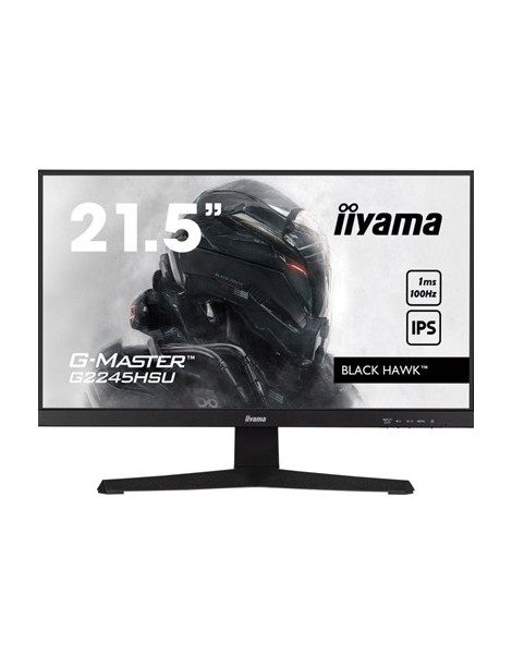 iiyama G-MASTER G2245HSU-B1 22 inch IPS Monitor  Full HD  1ms  HDMI  DisplayPort  USB Hub  Freesync  100Hz  Speakers  Black  Internal PSU  VESA