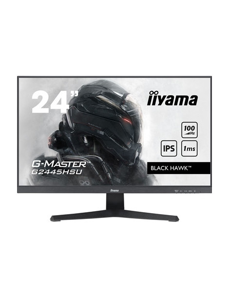 iiyama G-MASTER G2445HSU-B1 24 inch IPS Monitor  Full HD  1ms  HDMI  DisplayPort  USB Hubx2  Freesync  100Hz  Speakers  Black  Internal PSU  VESA