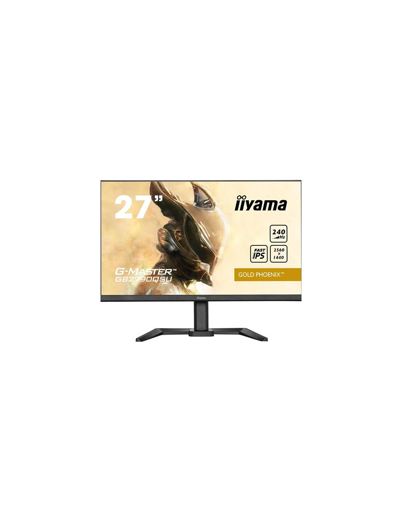 iiyama G-MASTER Gold Phoenix GB2790QSU-B5 27 inch IPS Gaming Monitor  QHD  1ms  HDMI  DisplayPort  USB Hub  Freesync  240Hz  Speakers  Black  Internal PSU  VESA  Height Adjustable