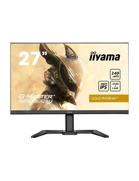 iiyama G-MASTER Gold Phoenix GB2790QSU-B5 27 inch IPS Gaming Monitor  QHD  1ms  HDMI  DisplayPort  USB Hub  Freesync  240Hz  Speakers  Black  Internal PSU  VESA  Height Adjustable