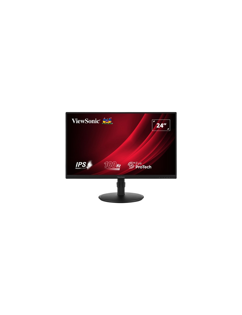 Viewsonic VA2408-HDJ 24 Inch IPS Monitor  Full HD  100Hz  5ms  VGA  HDMI  Display Port  Height Adjust  Pivot  Swivel  Int PSU  VESA