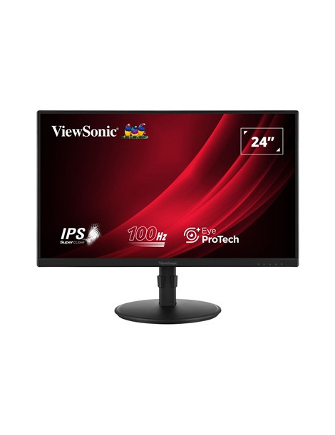 Viewsonic VA2408-HDJ 24 Inch IPS Monitor  Full HD  100Hz  5ms  VGA  HDMI  Display Port  Height Adjust  Pivot  Swivel  Int PSU  VESA