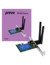 Prevo 300mbps N300 PCI Express Wireless Adapter with Additional Low Profile Bracket