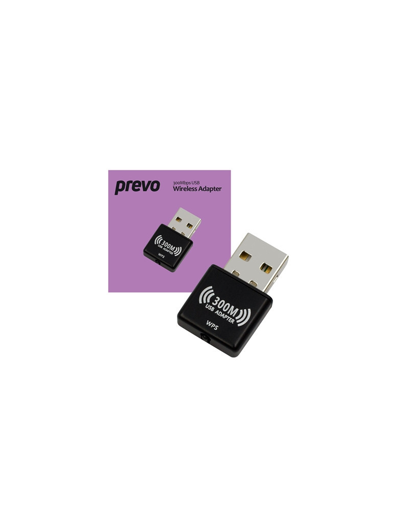 Prevo USBW4 300Mbps N300 USB Wireless Network Adapter