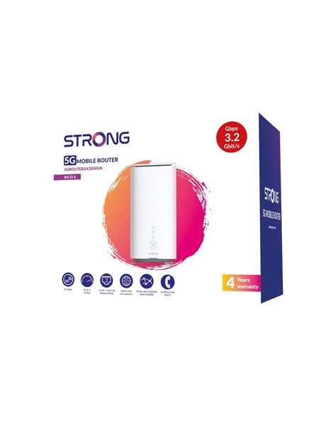 Strong 5GROUTERAX3000UK 5G Unlocked Mobile Broadband Wireless Router with 2x LAN Ports