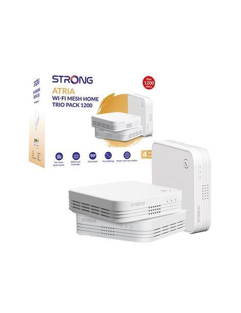 Strong MESHTRI1200UK AC1200 Whole Home Wi-Fi Mesh System (3 Pack) - 5 000sq.ft Coverage