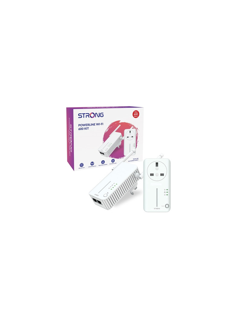 Strong POWERLWF600DUOUK AV600 WI-FI Passthrough Powerline Kit (2 Pack)