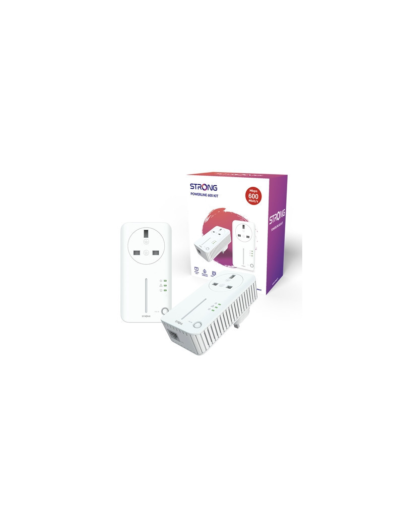 Strong POWERL600DUOUK AV600 Passthrough Powerline Kit (2 Pack)