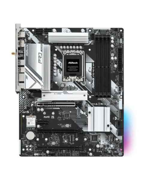 Asrock B760 PRO RS WIFI  Intel B760  1700  ATX  4 DDR5  HDMI  DP  eDP  Wi-Fi 6E  2.5G LAN  PCIe5  3x M.2  RGB