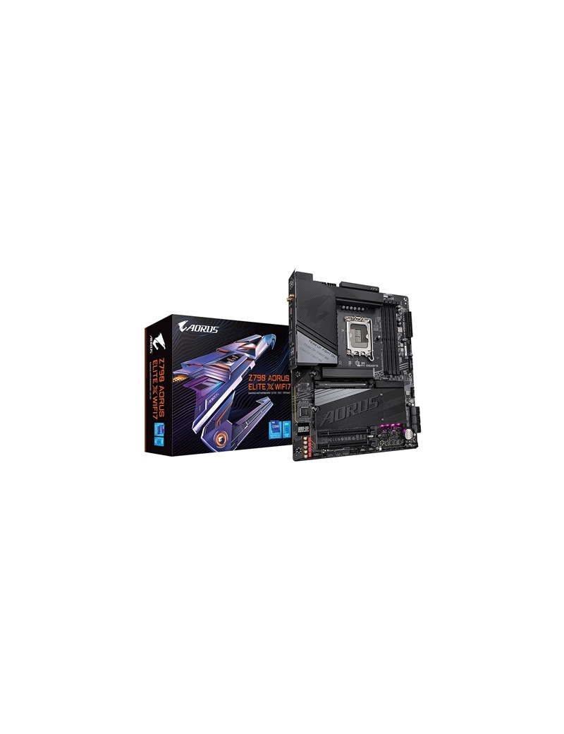 Gigabyte Z790 AORUS ELITE X WIFI7 Intel 1700 Socket Motherboard  ATX  4x DDR5 Slots  2x M.2 Sockets  2x USB-C Port  Fitted I/O Shield  2.5GbE LAN  Wi-Fi 7  1x DisplayPort / 1x HDMI Port