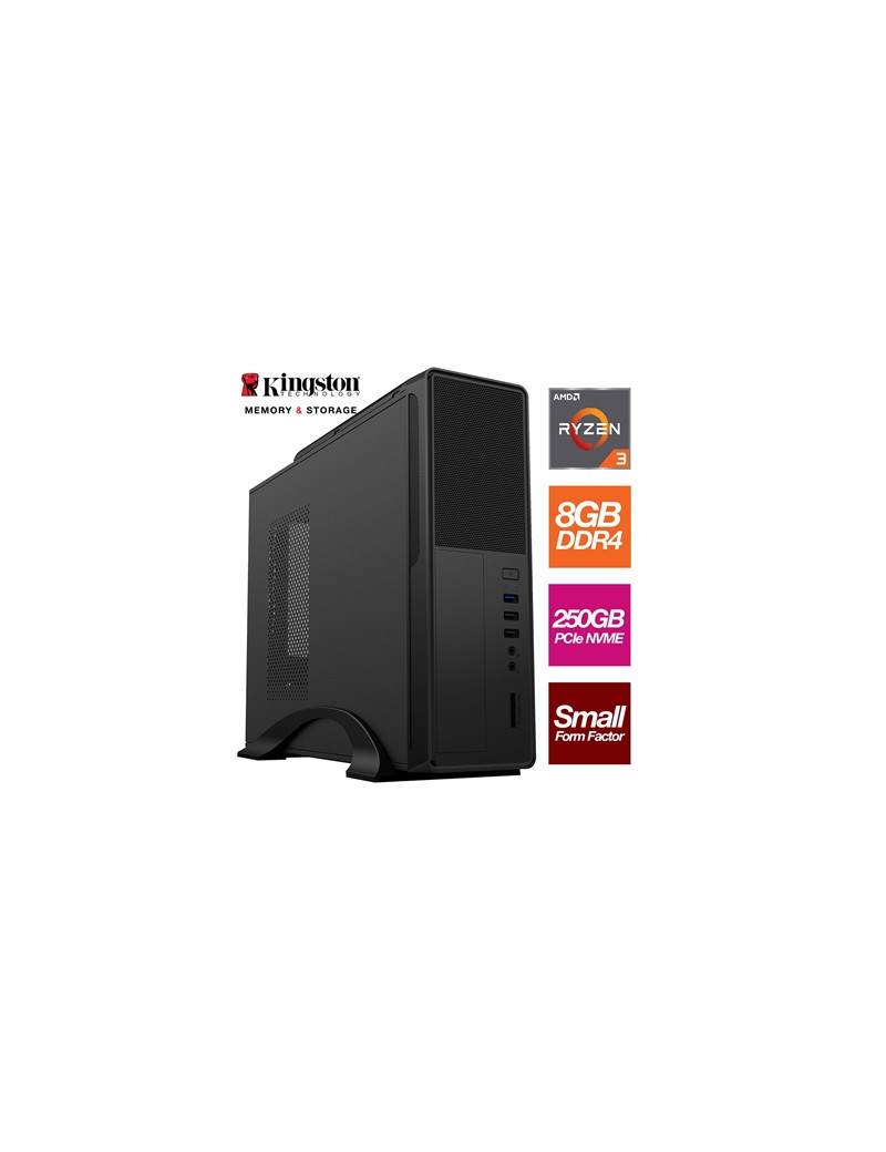 AMD Ryzen 3 3200G 4 Core 8 Threads 3.60GHz (4.00GHz Boost) 8GB Kingston DDR4 RAM  250GB Kingston NVMe  - Small Form Factor Case - Pre-Built System