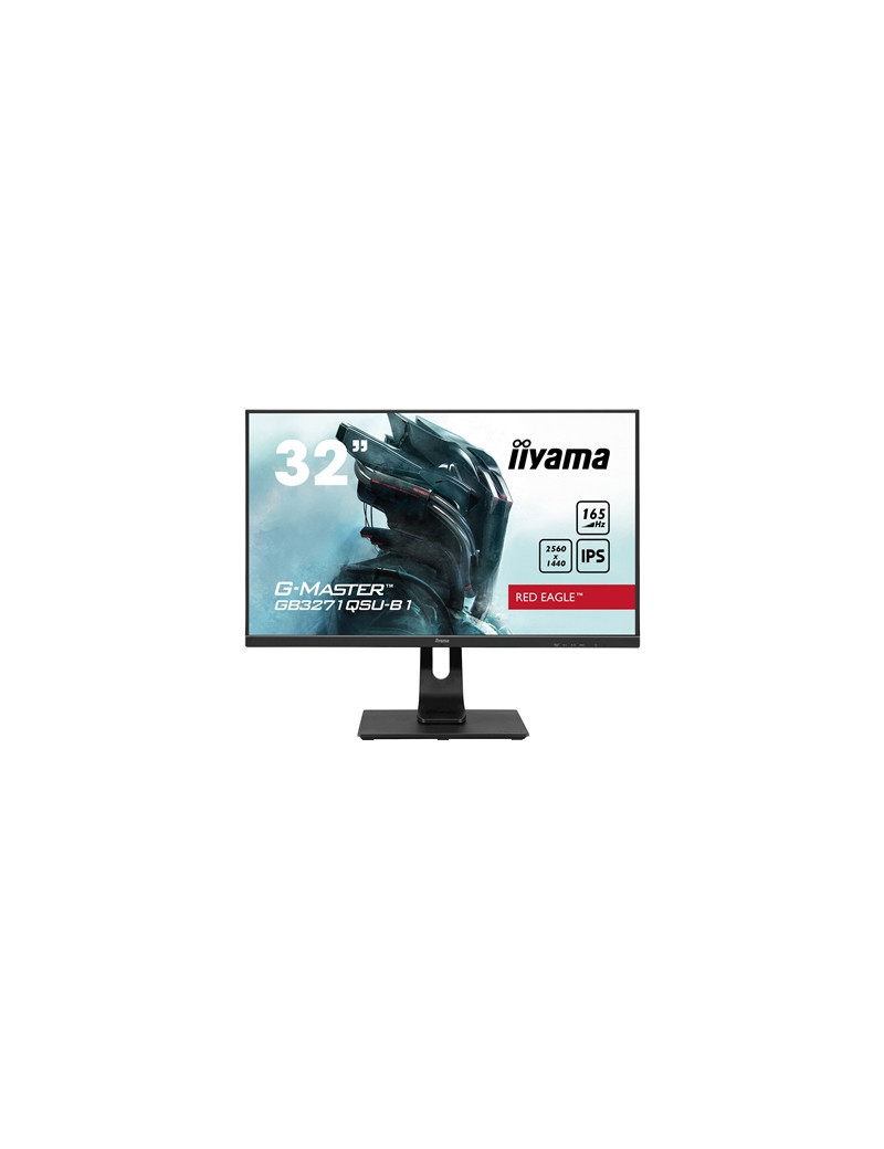 iiyama G-Master GB3271QSU-B1 32 Inch Red Eagle Gaming Monitor  IPS  2560x1440  1ms  165hz  FreeSync  HDMI  Display Port  USB Hub  Speakers  Int PSU  Height Adjustable