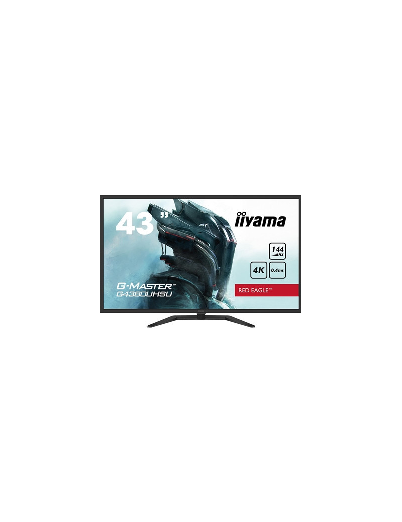 iiyama G-Master G4380UHSU-B1 Red Eagle 43 Inch 4K Gaming Monitor  Black  VA panel  144hz  0.4ms  FreeSync  HDMI  DisplayPort  USB Hub  Int PSU  Speakers  VESA