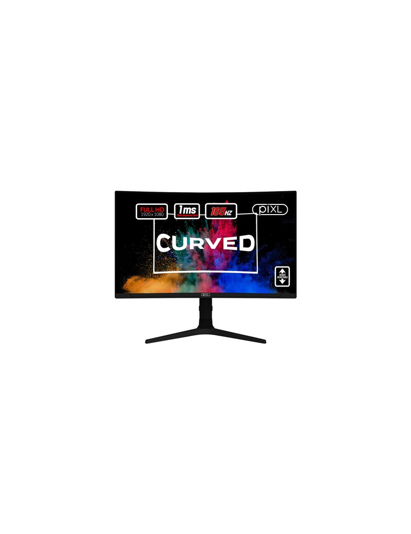 piXL CM27C7 27 Inch Curved Monitor  165Hz  1ms  Frameless  Freesync / G-Sync  Full HD  HDMI  Display Port  USB  Black with RGB Lighting  VESA Mount  Height Adjustable