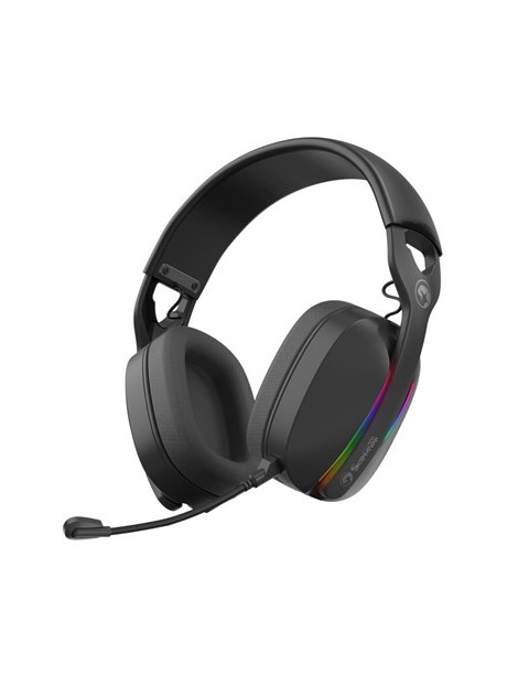 Marvo Scorpion HG9086W Gaming Headphones  Tri-Mode Connection  2.4GHz Wireless  BT 5.3 or Wired  Stereo Sound  RGB - PC  Android  MAC OS  iOS  PS4  PS5 and Switch Compatible  40mm Audio Drivers  Omnidirectional Mic