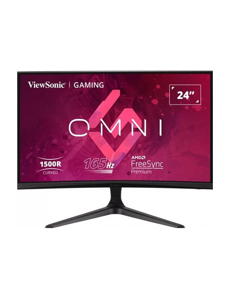 ViewSonic Omni VX2418C 24 Inch LED Curved Gaming Monitor  1920x1080 Full HD (1080p)  165Hz  VA  250 cd/m  3000:1  Freesync  1 ms   2xHDMI  DisplayPort  Speakers