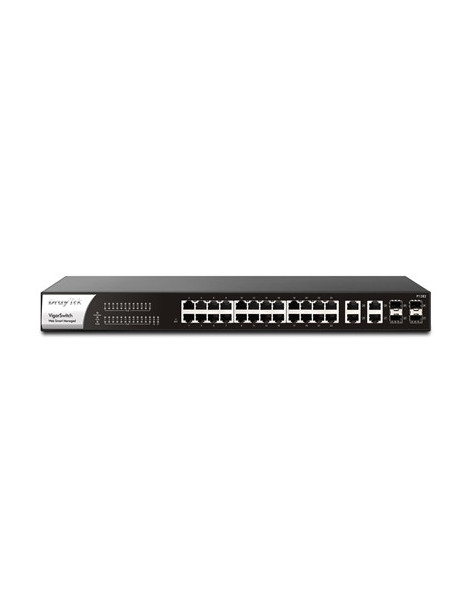 DrayTek VSP1282-K VigorSwitch P1282 24 Port Gigabit POE Smart Managed Switch with 4x 10GbE SFP Ports