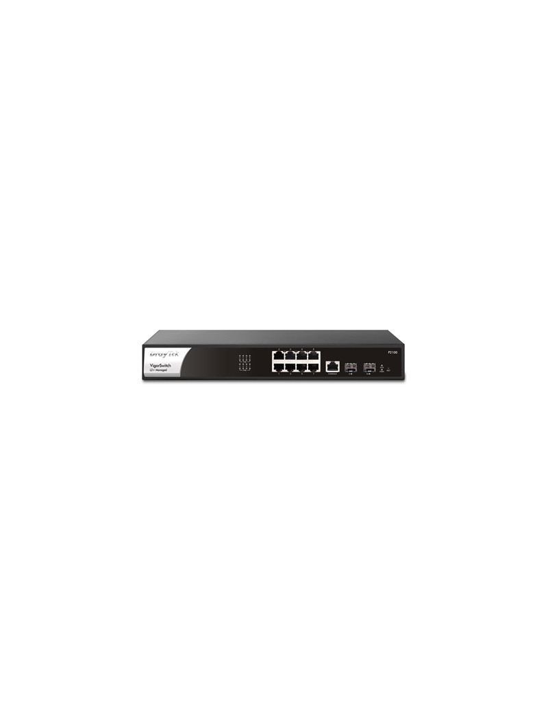 DrayTek VSP2100-K VigorSwitch P2100 8 Port Gigabit POE Layer 2+ Managed Switch with 2 SFP Uplink Ports