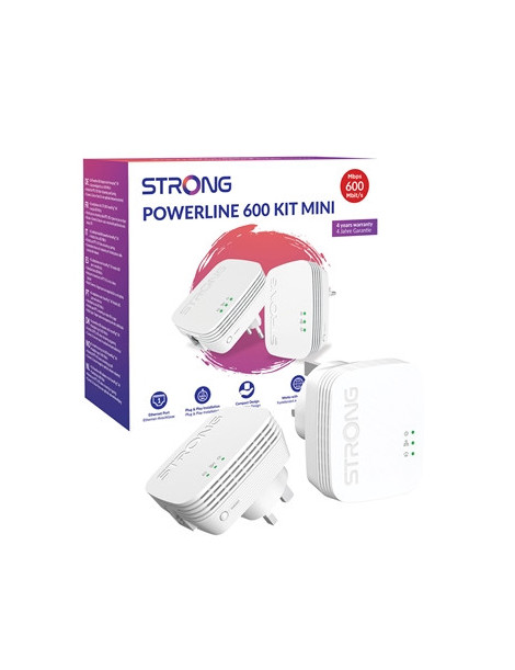 Strong POWERL600DUOMINIUK AV600 Mini Powerline Kit (2 Pack)