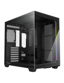 Antec C5 Dual Chamber Gaming Case w/ Glass Side & Front  ATX  No Fans  ARGB Strip  USB-C  Asus BTF Compatible  Black