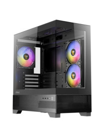 Antec CX500M RGB Gaming Case w/ Glass Side & Front  Micro ATX  3x RGB Fans  LED Button  410mm GPU Support  USB-C  Black