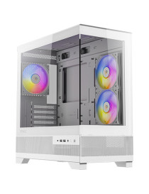 Antec CX500M RGB Gaming Case w/ Glass Side & Front  Micro ATX  3x RGB Fans  LED Button  410mm GPU Support  USB-C  White