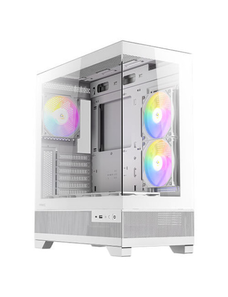 Antec CX700 RGB Elite Gaming Case w/ Glass Side & Front  ATX  6x RGB Fans  LED Button  USB-C  White