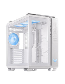 Asus TUF Gaming GT502 Plus Case w/ Front & Side Glass Windows  ATX  Dual Chamber  Modular Design  4x ARGB Fans & Lighting Hub  USB-C  Carry Handles  White