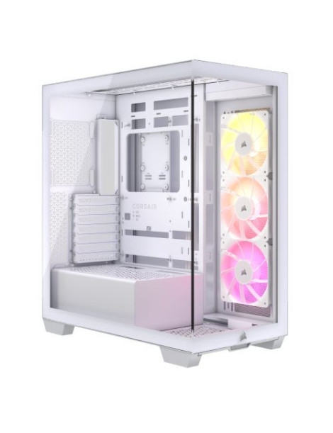 Corsair 3500X ARGB Gaming Case w/ Glass Side & Front  E-ATX  3x ARGB Fans  USB-C  Asus BTF Compatible  White