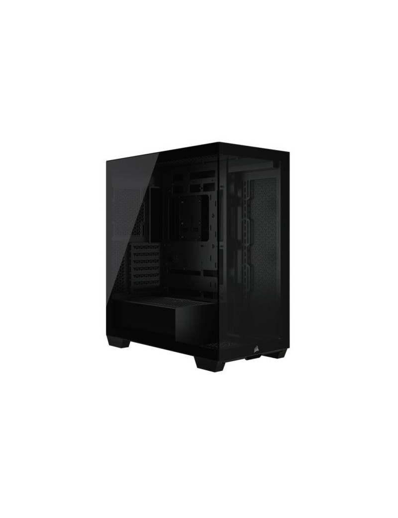 Corsair 3500X Gaming Case w/ Glass Side & Front  E-ATX  No Fans  USB-C  Asus BTF Compatible  Black