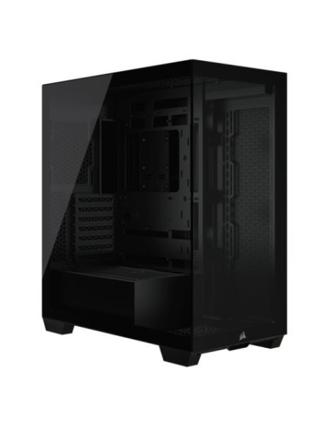 Corsair 3500X Gaming Case w/ Glass Side & Front  E-ATX  No Fans  USB-C  Asus BTF Compatible  Black