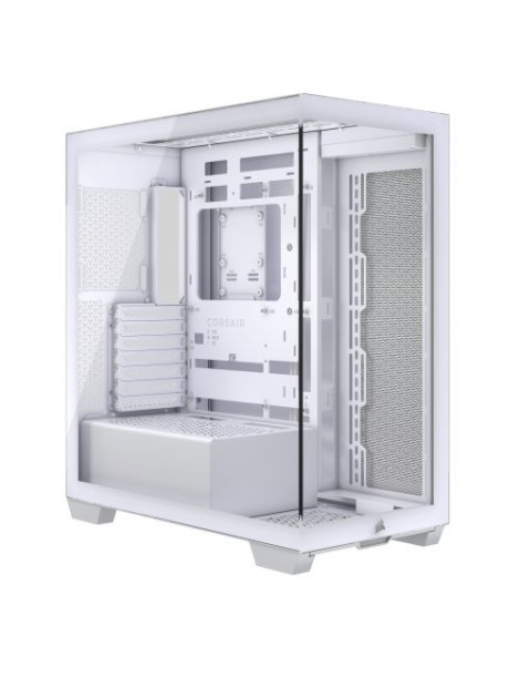 Corsair 3500X Gaming Case w/ Glass Side & Front  E-ATX  No Fans  USB-C  Asus BTF Compatible  White