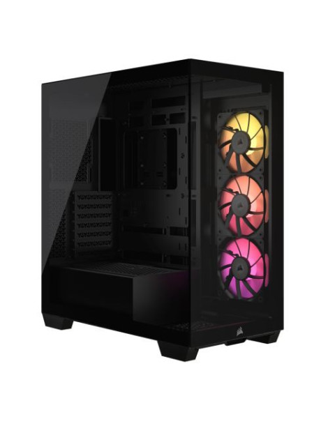 Corsair iCUE LINK 3500X RGB Gaming Case w/ Glass Side & Front  E-ATX  3x RGB Fans & iCUE LINK Hub  USB-C  Asus BTF Compatible  Black