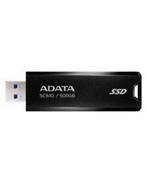 Adata SC610 500GB Pocket Size External SSD  USB 3.2 Gen2 Type-A  Capless Retractable Design  Key Ring