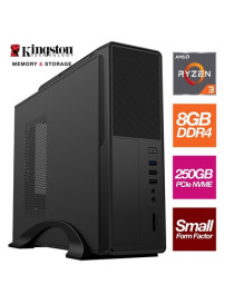 AMD Ryzen 3 3200G 4 Core 8 Threads 3.60GHz (4.00GHz Boost) 8GB Kingston DDR4 RAM  250GB Kingston NVMe  - Small Form Factor Case - Pre-Built System