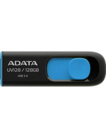 Adata UV128 128GB USB 3.2 Gen 1 Flash Drive  Capless Design  Black/Blue