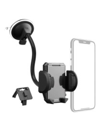 Hama (Multi) 2-in-1 Mobile Phone Holder  Suction Cup/Grating Clamp  Flexible Arm  360° Rotation