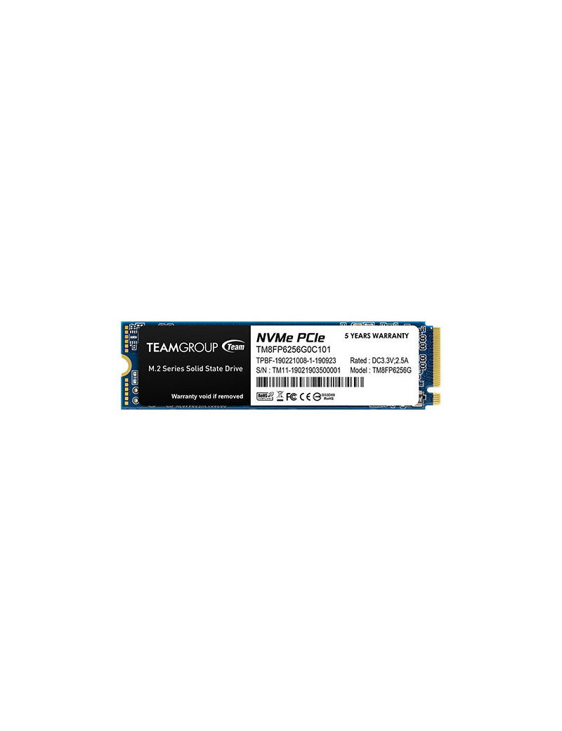 Team 256GB MP33 M.2 NVMe Gen3 SSD  M.2 2280  PCIe3  R/W 1600/1000 MB/s