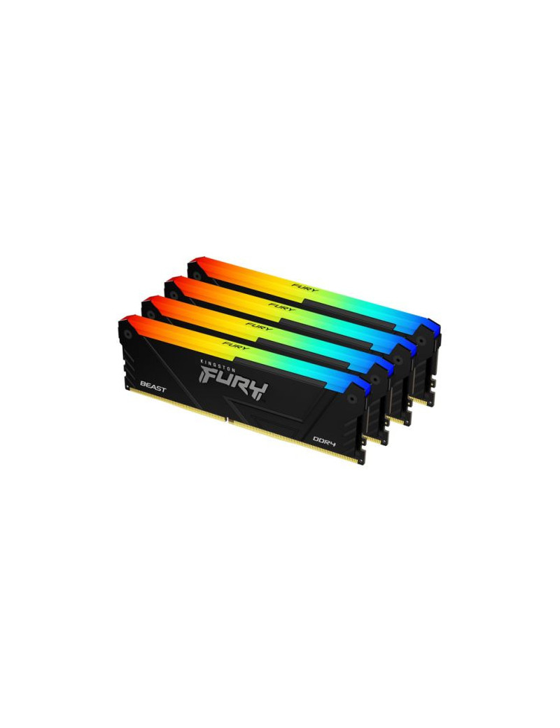 Kingston Fury Beast RGB 32GB Kit (4 x 8GB)  DDR4  3200MHz (PC4-25600)  CL16  XMP  DIMM Memory