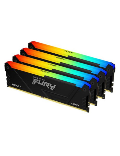 Kingston Fury Beast RGB 32GB Kit (4 x 8GB)  DDR4  3200MHz (PC4-25600)  CL16  XMP  DIMM Memory