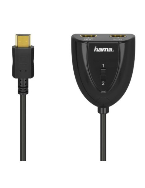 Hama 2x1 HDMI Switch  2 Inputs  1 Output  1080p 60Hz  Plug and Play