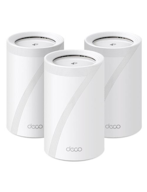 TP-LINK (DECO BE65) BE9300 Tri-Band Whole Home Mesh Wi-Fi 7 System  3 Pack  4x 2.5G Ports  MLO  Wireless/Wired Combined Backhaul