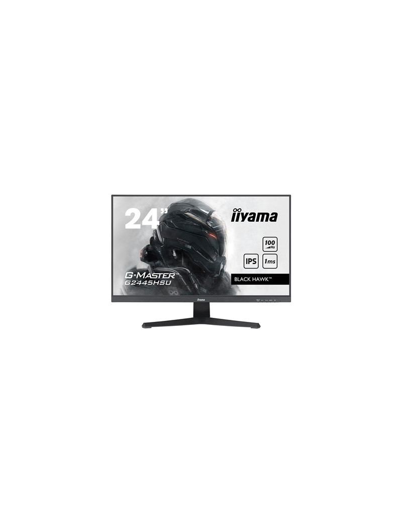 iiyama G-MASTER GB2445HSU-B1 24 inch IPS Monitor  Full HD  1ms  HDMI  DisplayPort  USB Hubx2  Freesync  100Hz  Speakers  Black  Internal PSU  VESA  Height Adjustable  Swivel